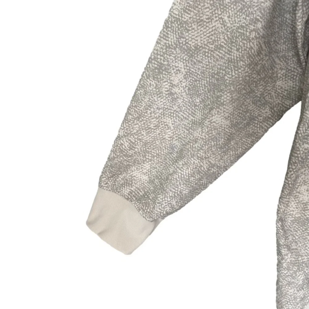 ATHLETA Zuma Top Collared V-Neck Long Sleeve Viper Subtle Grey Print Women XL
